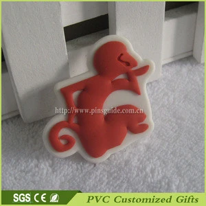 Custom 3d Soft PVC Rubber Eraser for Pencil or Fridge Magnet with Cute Monkey Animal Wholesale Promotional Gifts Made In China