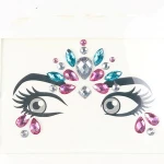 custom adhesive tattoo rhinestone face jewelry stickers for body art