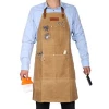 Custom Best Mens Waxed Canvas Barber Apron with Leather Straps
