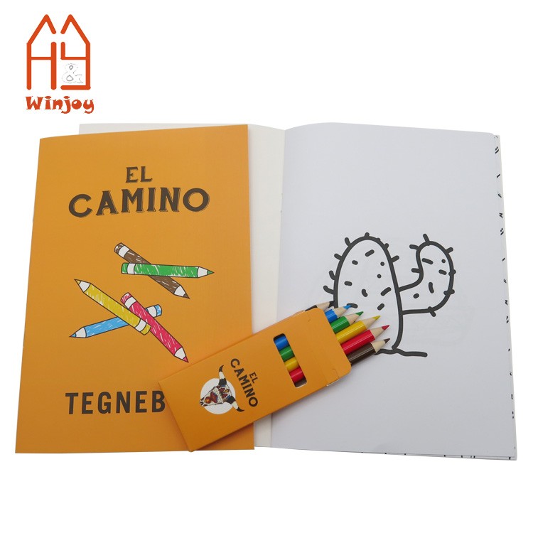 Custom coloring book A5 size kids fashion erasable book with color pencil set