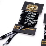 Custom cool texture shoe lace flat thick tube black tie shoelaces