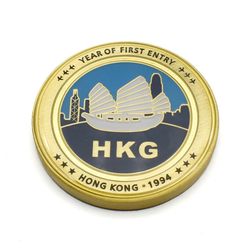 Custom Eco-Friendly High Quality Exquisite Gold Plated Metal Zinc Alloy Enamel Challenge Coin