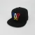 Import custom flat brim black snapback hats with 3D puff embroidery from China