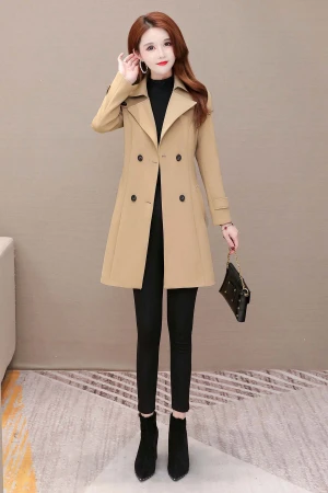 Custom High Quality Casual Coats Long Trench Coat spring Coat Women