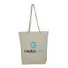 Custom logo twist cotton handle natural cotton canvas event bag with eyelets handle