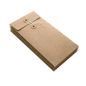 custom printed cheap kraft paper envelope with string