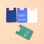 Custom Printed Logo 3M Sticker Silicone Mobile Phone Card Holder Adhesive Cell Phone Stand Credit Card Holder