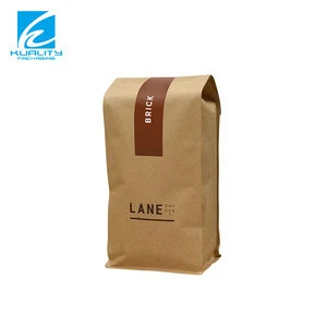 Custom printing kraft paper side gusset coffee packaging plastic bag