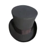 Custom roll up brim plain brown black red wool felt party formal dress fedora slash top hat for sale