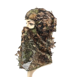 Custom Wholesale Hunting 3D leaves Camouflage Headgear Outdoor military+uniforms