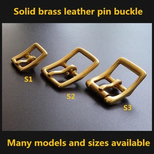 Custom wholesale solid brass leather pin buckles for belt accessories