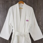 Customize Wholesale Luxury hotel Waffle Embroidery 100% Cotton Hotel Bathrobe