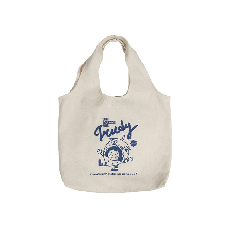 Customized Fashion Style Promotion Cotton Muslin Fabric Shopping Handbag Organic Natural Canvas Shoulder Tote  Bag