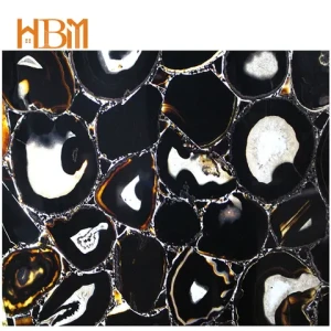 Customized Hot Sale Stone Black Agate panelTranslucent Panel blue slab for wall