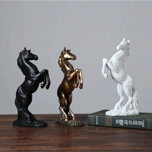 CUSTOMIZED LIFE SIZE RESIN ANIMAL JUMPING WHITE BRONZE BLACK HORSE TABLE TOP HOUSE TABLE DECORATION STATUE FIGURINE TOY MODELS