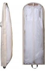 customized logo clear organdy cover non woven bag foldable large space wedding dress bag portable garment dustproof bag