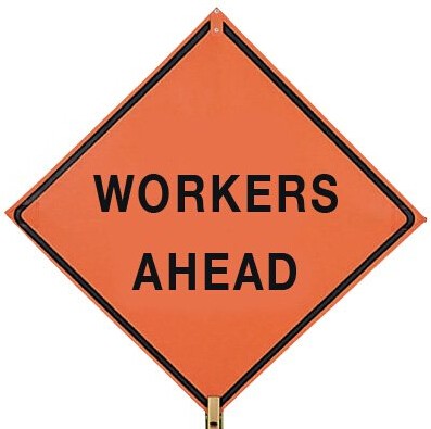 Customized Reflective Roll Up Construction Ahead  Traffic Sign