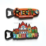Customized souvenir high class design 3d PVC bottle opener metal bottle opener