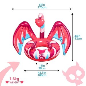 Cute inflatable bat swimming ring