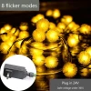 DC24V plug in 30LED Hairy Ball 8 mode LED lamp string for holiday decoration
