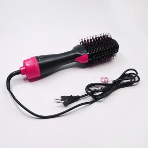 Deery 1200W Hot Air Blow Dryer Brush Professional 2 In 1 Straightener Comb Electric Blow Dryer Rotating Hair Brush Roller Styler