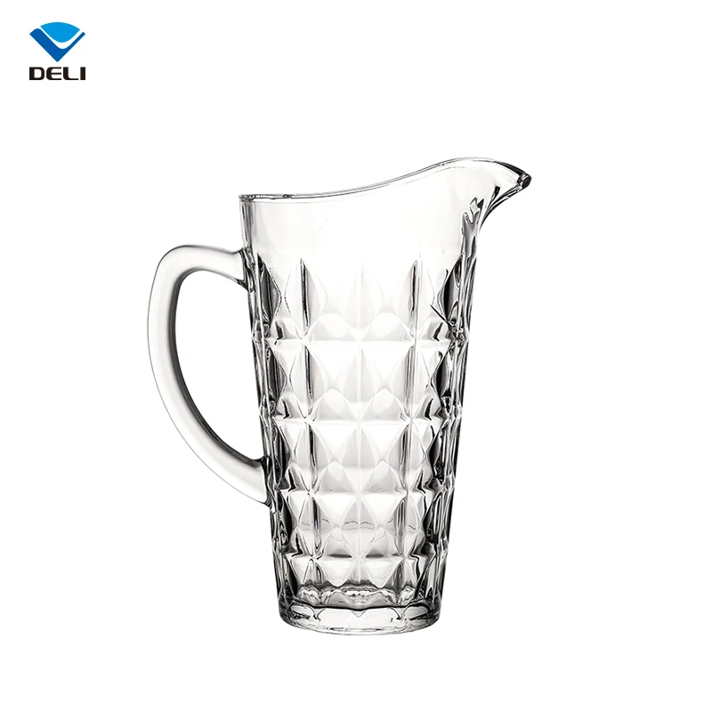 DELI Glassware New Designs 1580ml 53.4oz Cup Milk Water Glass Jug with Handle