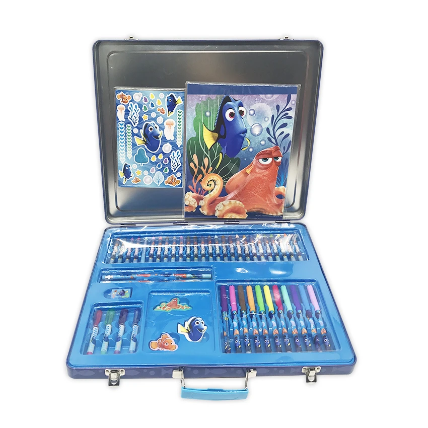 Deluxe art set for kids School Set Stationery Cartoon box paint color pen gift set for kids drawing pages