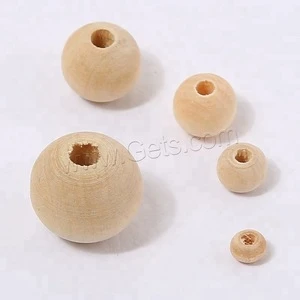 Differ size option 12 mm - 50 mm loose beads for jewelry making bulk wholesale wooden beads