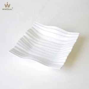 Dishes Plates Dinnerware Type Square Embossed Stripe Plate
