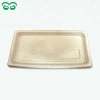 dispoosable eco-friendly unbleached bagasse pulp Small Sushi tray with PLA film