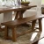 Import DIY Populas farmhouse solid wood dining table and bench set for home furniture from China
