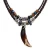 Import Double Layers Black Braided Leather Tribal Vintage Necklace from China