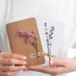 Dried flowers thank you message card Christmas birthday greeting cards