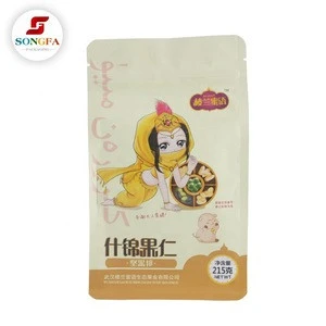 Dried fruit nuts packaging custom design silver plastic zipper pouch bag plastic food packaging