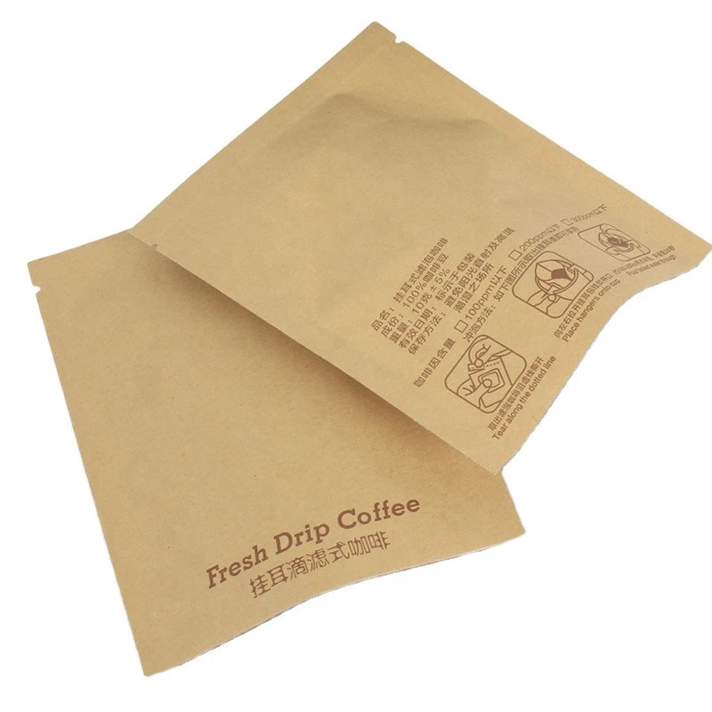 Drip coffee filter bag and embossed color film outer pouch bag and drip coffee bag package box