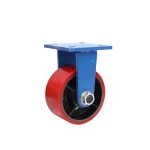 Durable caster  cast iron wheel iron core polyurethane super heavy duty stem steel caster wheels