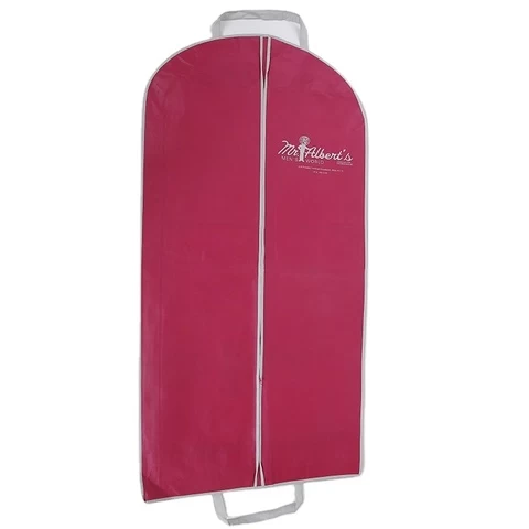 Eco-Friendly Customized Non Woven Breathable Wedding Dress Pink Suit Cover Garment Bag