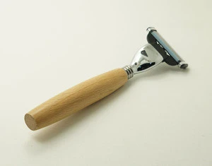 Eco-friendly low price wooden handle razor blades men barber wood shaving razor