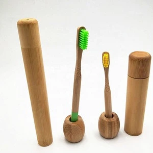 eco friendly natural travel home bamboo toothbrush holder