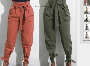 ecoparty Solid Color Casual Long Trousers Women Summer Pencil Pants