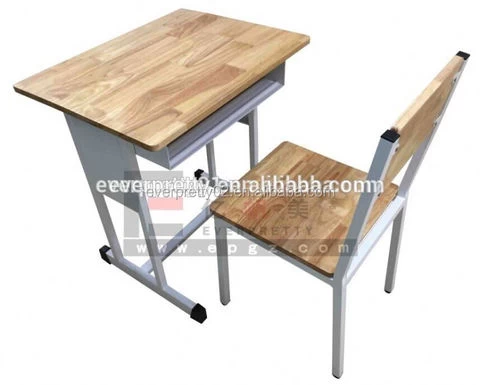 Educational furniture malaysia solid wood best study school table and chair set