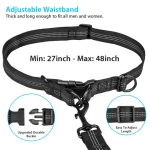 Elastic Bungees Retractable Rope Dual Handle Hands Free Dog Running Leash with Zipper Pouch Waist Bag
