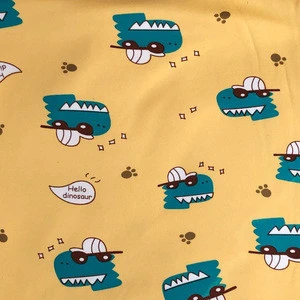 Elastic polyester FDY brushed milk fabric printed for children