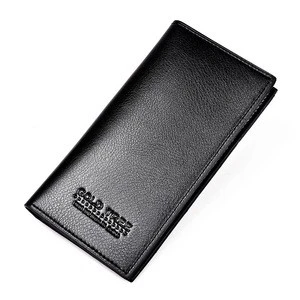 European fashion business lattice purse casual mens long black plaid wallet