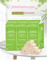 Factory Bamboo Pulp Paper Raw Material Soft Bathroom Toilet Paper Tissue