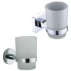 Factory customized bathroom accessories square design base European style wall mounted shower cup tumbler holder