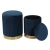 Import Factory direct fashion button storage ottoman round fabric low stool from China