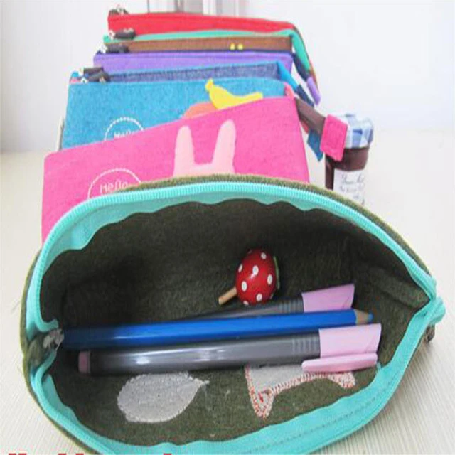Factory direct selling felt coin purse with embroidery for kids gift