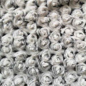 Factory direct supply knitted emboss swirl rose plush fabric PV