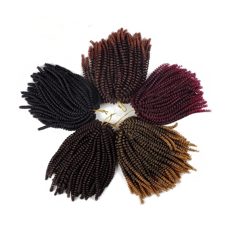 Factory Dropshipping Cheap 8inches Spring Twist Crochet Braids Bouncy Twist Synthetic Hair Extensions 34 colors in stock